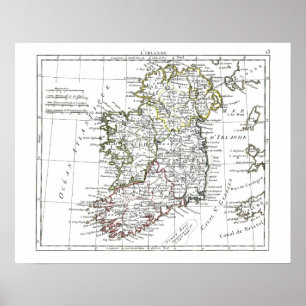 1806 Karta - L'Irlande Poster