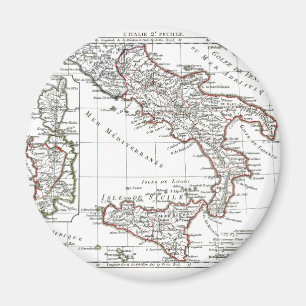 1806 Karta - L'Italie (Sud) Magnet