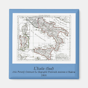 1806 Karta - L'Italie (Sud) Magnet