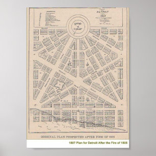 1807 Plan för Detroit Poster