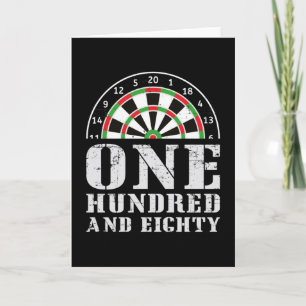 180 Darts Dart Dartboard Bullseye Arrow Funny Gift Kort