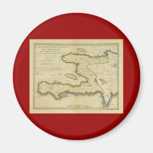 1814 Haiti Karta av Mathew Carey Magnet