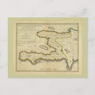 1814 Haiti Karta av Mathew Carey Vykort
