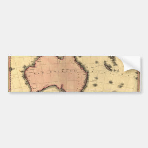 1818 Australasia Karta - Australien, Nya Zeeland Bildekal