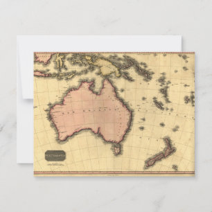 1818 Australasia Karta - Australien, Nya Zeeland Inbjudningar