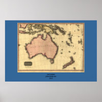1818 Australasia Karta - Australien, Nya Zeeland