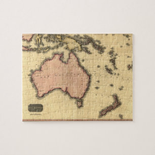 1818 Australasia Karta - Australien, Nya Zeeland Pussel