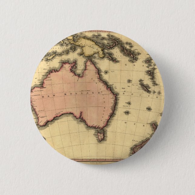 1818 Australasia karta - Australien som är Knapp (Framsida)