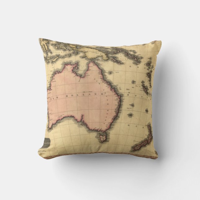 1818 Australasia karta - Australien som är Kudde (Framsida)
