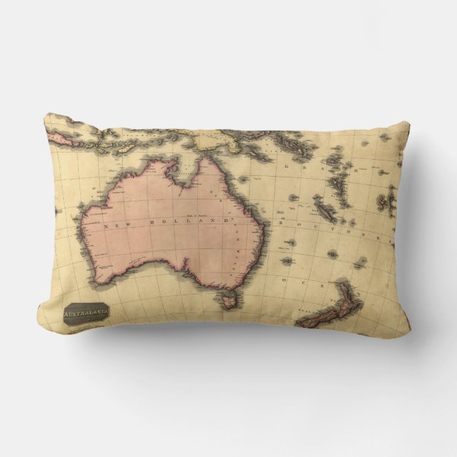 1818 Australasia karta - Australien som är Lumbarkudde (Framsida)