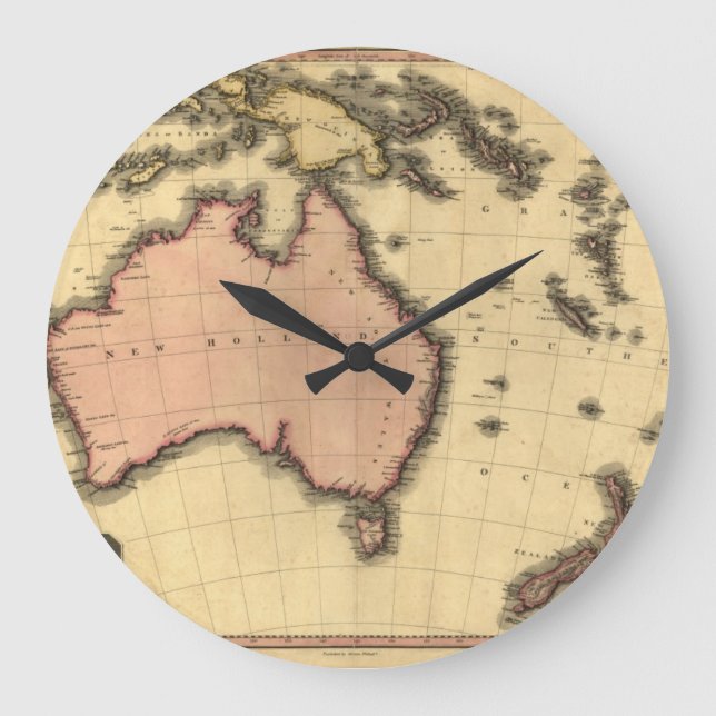 1818 Australasia karta - Australien som är Stor Klocka (Framsida)