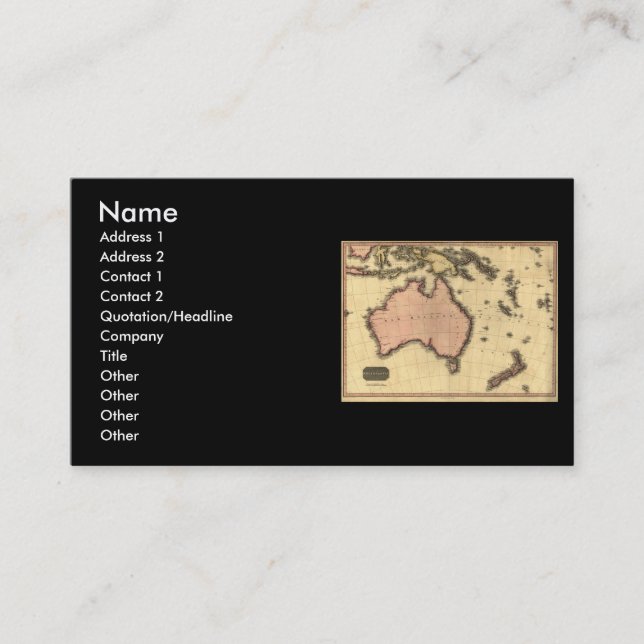 1818 Australasia karta - Australien som är Visitkort (Framsida)