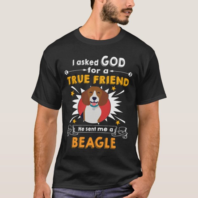 181 Be Gud True Friend en beagle T Shirt (Framsida)