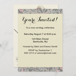 1823 Antique Bröllop Man Woman Mode Inbjudningar