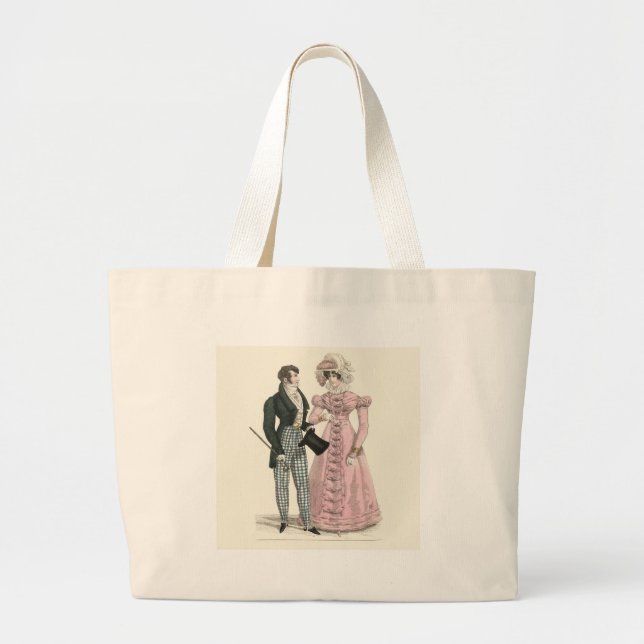 1823 Antique Bröllop Man Woman Mode Jumbo Tygkasse (Framsidan)