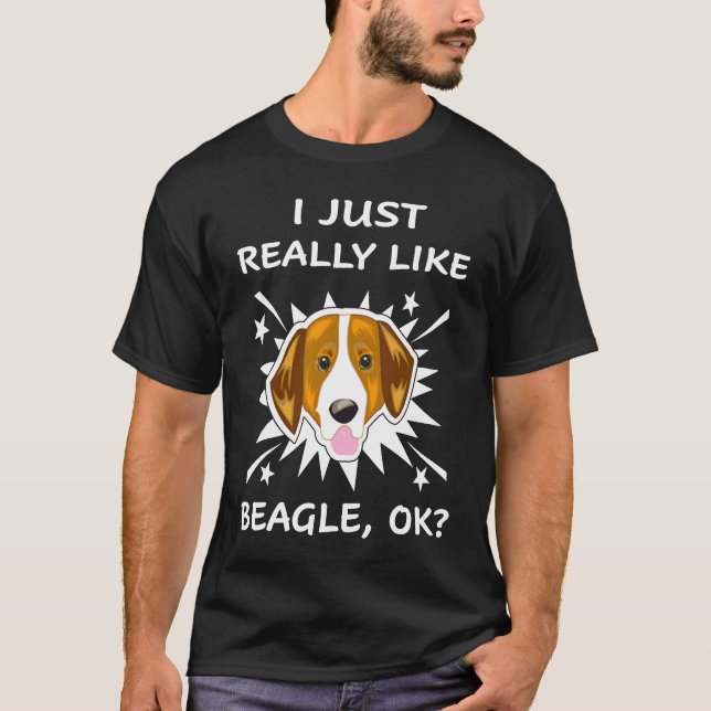 182 Jag bara Verkligen som Beagle T Shirt (Framsida)