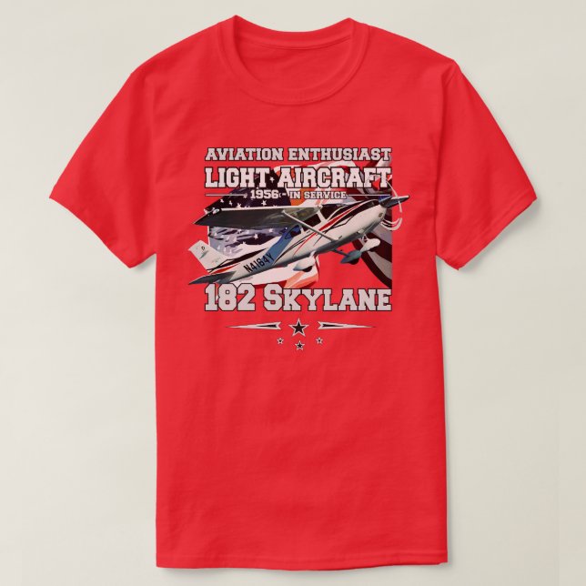 182 Skylane Light utility-flygplan T Shirt (Design framsida)