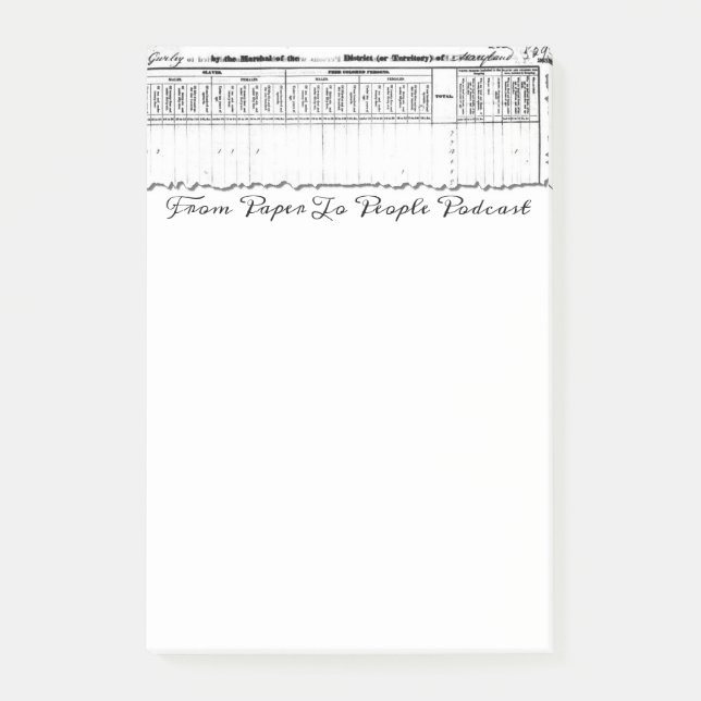 1830 Census FPPP Post-its Post-it Block (Framsida)