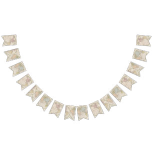 1831 Antik Världskarta Resetema Vimplar