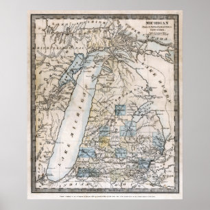 1831 MICHIGAN TERRITORY KARTA POSTER