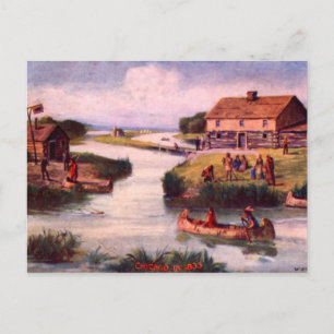 1833 Chicago Frontier Postcard Vykort