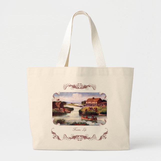 1833 Chicago Frontier Tote Bag Jumbo Tygkasse (Framsidan)