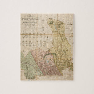 1834 karta vid St Marylebone (London) Pussel