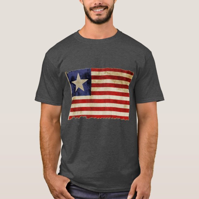 1835 Texas Navy Flagga T Shirt (Framsida)