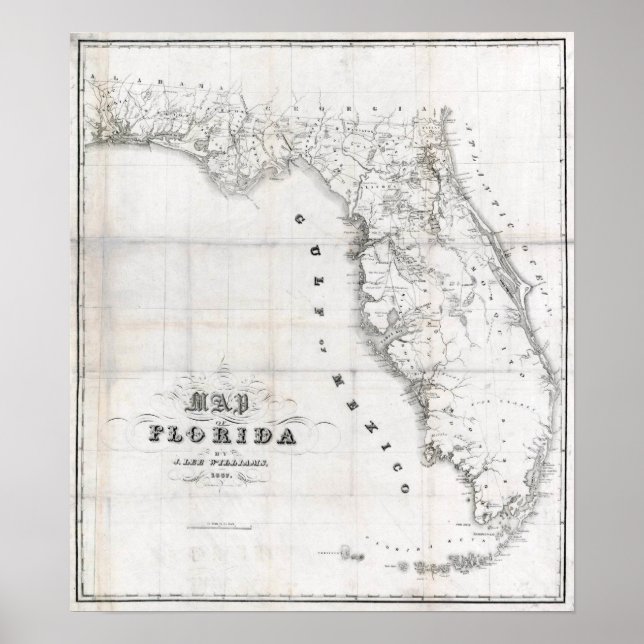 1837 Florida Karta Poster (Framsidan)