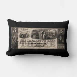 1837 Lafayette Bank Three Dollar Note Lumbarkudde