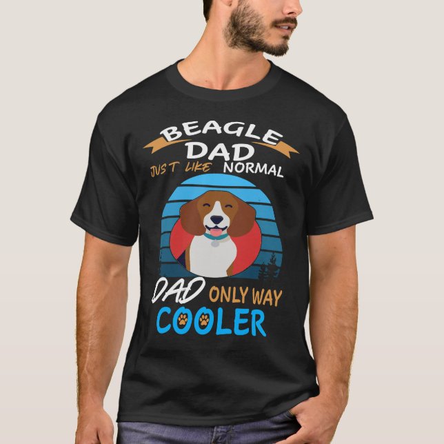 183 Pappa Beagle Pappa Cooler T Shirt (Framsida)