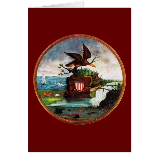 1840 Amerikansk folkart Hälsningskort (Framsidan)