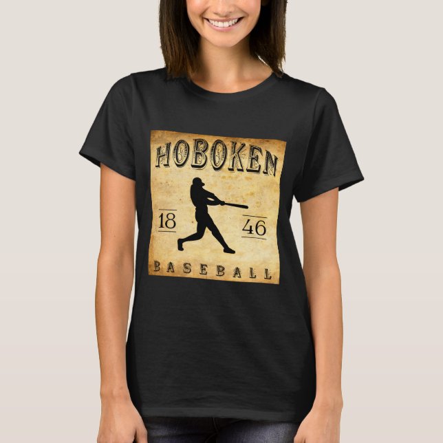 1846 Hoboken New Jersey Baseball  T Shirt (Framsida)
