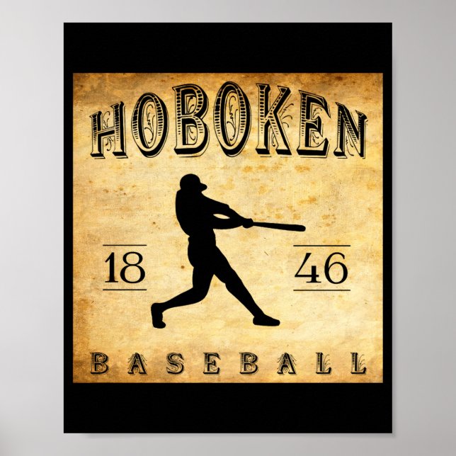 1846 Hoboken New Jersey Baseboll T Shirt  Poster (Framsidan)