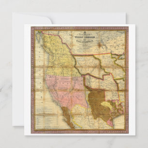 1846 Karta i Texas Oregon California av A Mitchell