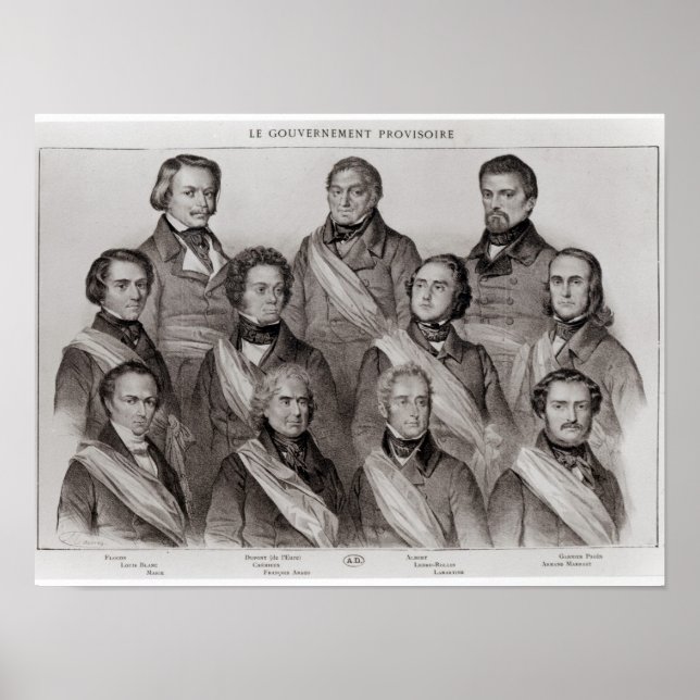 1848 års provisoriska regering poster (Framsidan)