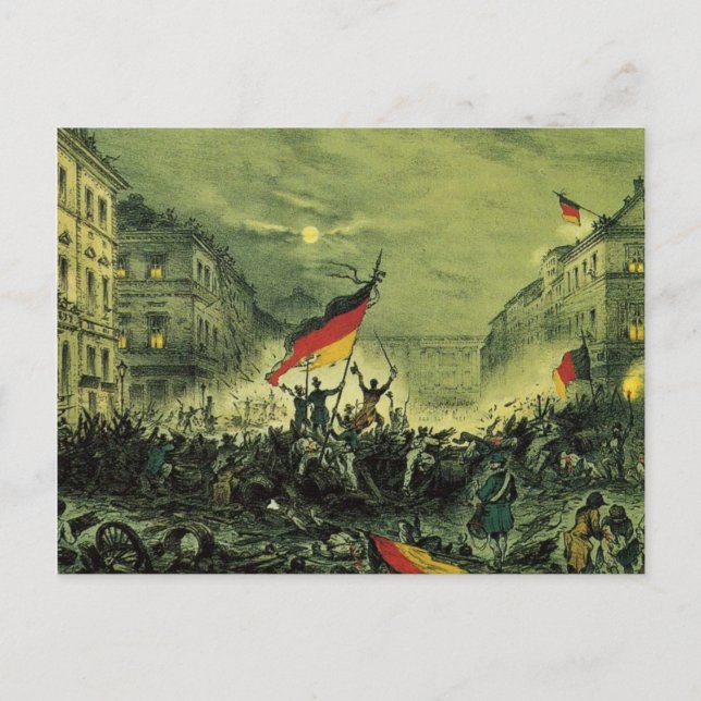 1848 Revolution i Berlin Vykort (Framsida)