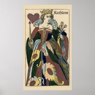1849 Hjärtdrottning på spelkort poster