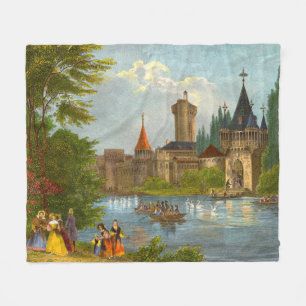 1850-talets fransk slott fleecefilt