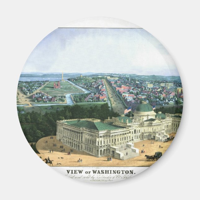 1852 Färg Lithograph - View of Washington Magnet (Framsidan)