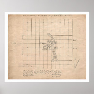 1853 Portland Oregon USGS-undersökning karta Poster