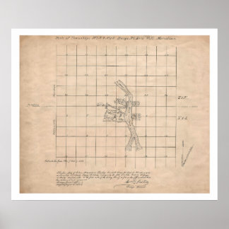 1853 Portland Oregon USGS-undersökning karta Poster