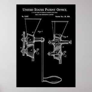 1855 COFFEE MILL, Vintage Coffee grinder-patent Poster