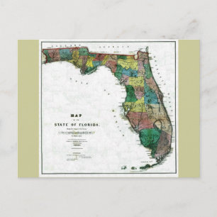 1856 Florida Karta Vykort