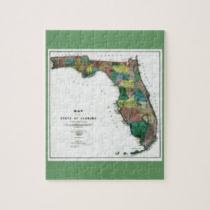 1856 Karta i delstaten Florida av Columbus Drew Pussel