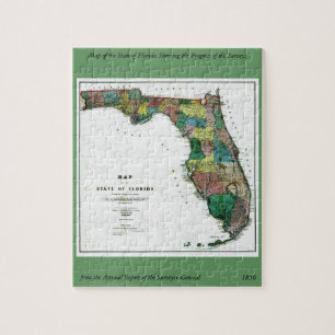 1856 Karta över delstaten Florida av Columbus Drew Pussel