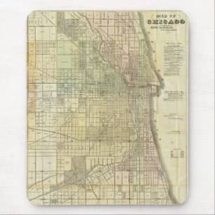 1857 Karta i Chicago Illinois Musmatta
