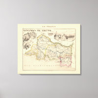 1858 Karta i Bouches du Rhone Department, Frankrik