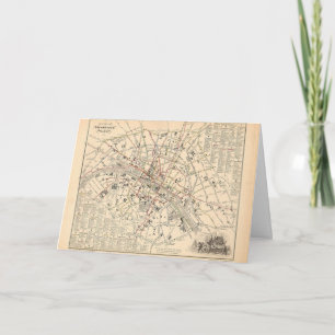 1858 Karta: Itineraire des Omnibus dans Paris Fran Kort