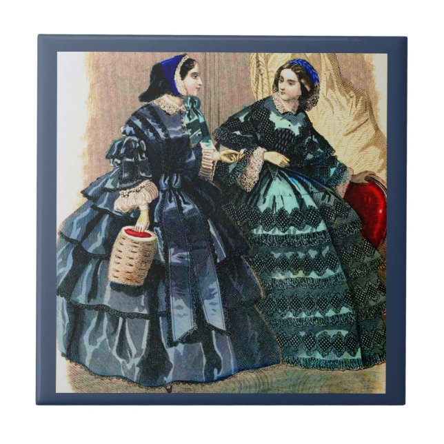 1858 modetavla utskrift  kakelplatta (Framsidan)